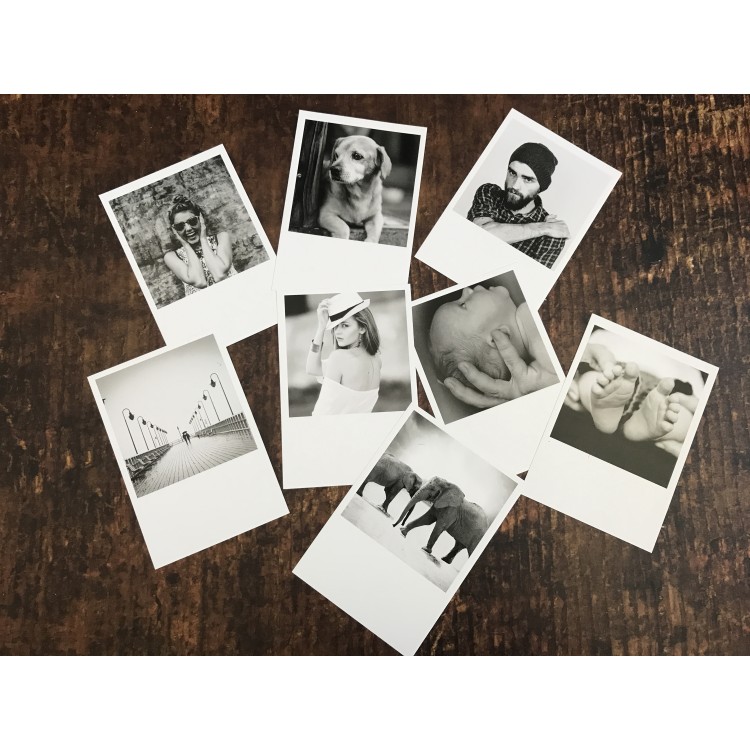 Ultra Thick Retro Photo Print Cards - Pack Of 8